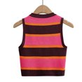 thumbnail image 4 of Dealovy Débardeurs pour Femmes Été Côtelé Court Ajusté Rayé Sans Manches Col Rond T-Shirts, 4 of 4