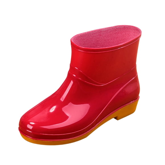Kcodviy Women Rain Shoes Wellies Rain Boots for Women Wide Calf Comfortable Light Ankle Rain Mens Tote Boots Frosted Outdoor Rain Quagmire Boots