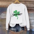thumbnail image 1 of Levmjia T-Shirts pour Femmes de la Saint-Patrick Hauts Vert Trèfle Col Rond Imprimé Haut à Manches Longues Chandails, 1 of 4