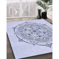 thumbnail image 3 of Ahgly Company Tapis d'Intérieur Lavable en Machine Carré Transitionnel Lavande Bleu, 6 Pieds Carré, 3 of 7