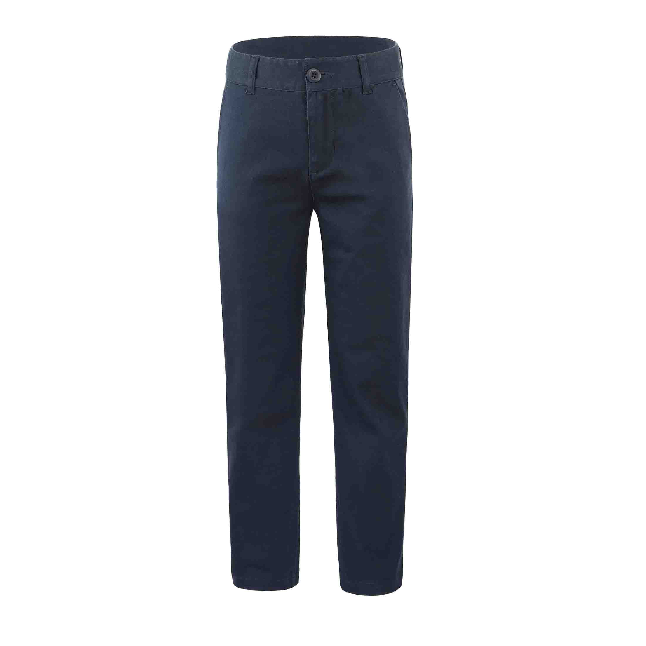 Bienzoe Girl's Cotton Stretchy Adjustable Waist School Uniform Pants Navy 4