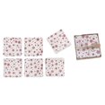 thumbnail image 1 of 6 Pc Square Printed Coaster Red Snowflake, 1 of 3