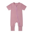 thumbnail image 1 of EDFBUYKRS Baby Rompers Footless Pajamas Zipper Short Sleeve Sleeper Jumpsuit, 1 of 3