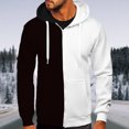 thumbnail image 2 of RKSTN Mens Hoodies Fall Winter Fashion Full Zipper Patchwork Color Sweatshirts Casual Sports Loose Drawstring Blouse Tops with Pockets, 2 of 6