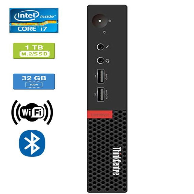 Remis à Neuf : LENOVO M910 TINY Intel Core i7-6700T 2,80 GHz, 32 Go, M.2/1 To SSD, Win 10 Pro