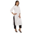 thumbnail image 3 of Moomaya Blouses Unies à Plis Nervurés pour Femmes Kurti Ethnique Indien Décontracté Kurta en Coton, 3 of 7