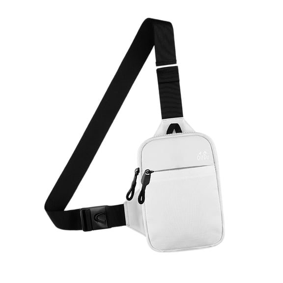 Sac de Poitrine de Sport Sac à Bandoulière Porte-Téléphone Léger Petit Sac à Main Imperméable Unisexe Grande Capacité Fourre-Tout pour Sports de Plein Air Marche Camping Blanc