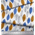 thumbnail image 3 of Soimoi Silk Fabric Leaves Block Print Fabric by The Yard 42 Inch Wide, 3 of 5