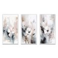 thumbnail image 2 of Designart "Grey Flowers Delicate V" Floral Framed Wall Art Set Of 3 - White Floral Frame Canvas Set For Living Room Decor, 2 of 6