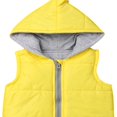 thumbnail image 4 of Baby Solid Color Dinosaur Padded Sleeveless Zipper Hooded Waistcoat, 4 of 6