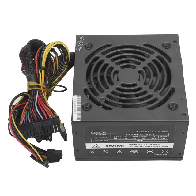 350W PC Power Supply, Low Energy Consumption, Adjustable 115/230V, Clear Mark Connector, Real Double Magnetic Ring Design