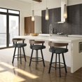 thumbnail image 2 of Amisco Lars 29.5" Polyester Swivel Bar Stool in Charcoal Gray/Black, 2 of 3