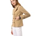 thumbnail image 4 of INSPIRE CHIC Caban Court d'Hiver pour Femme à Revers Cranté en V, Double Boutonnage, 4 of 7