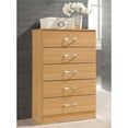thumbnail image 2 of Hodedah Commode Contemporaine en Bois à Cinq Tiroirs, Fini Beige, 2 of 6