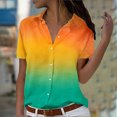 thumbnail image 2 of Button Down Shirts for Women Short Sleeve Collared Work Office Blouses Casual Relaxed Fit Summer Tunic Tops Plus Size, 2 of 5