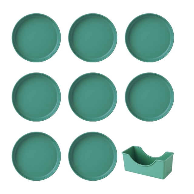 8Pcs Lightweight Plastic Plates Unbreakable Reusable Dinner Plates Dishwasher Safe Colorful Plates for Kitchen Everyday Camping Plates