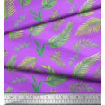 thumbnail image 2 of Soimoi Violet Poly Georgette Tissu Feuilles de Palmier Tissu Imprimé 1 Yard 42 Inch Wide, 2 of 3
