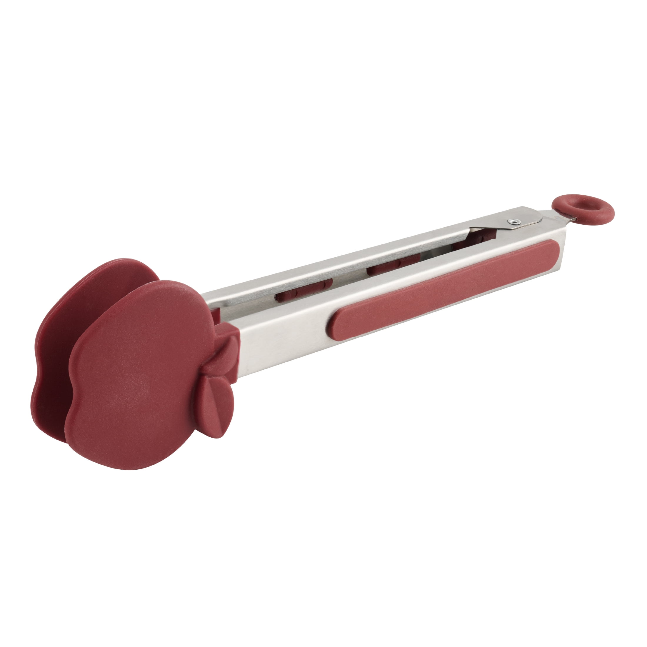 Pinces en Acier Inoxidable de cuisine 9” Tout-pour-Célébrer, en forme de Pomme, Rouge