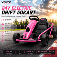 thumbnail image 2 of VOLTZ TOYS 24V Electric Drift Go Kart for Kids, Outdoor Racer Ride On Car with Dual Motors, Safety Belt, 8 MPH Max Speed, Pink, 2 of 7