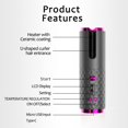 thumbnail image 4 of Unbound Cordless Auto Rotating Ceramic Hair Curler USB Rechargeable Automatic Curling Iron LED Display Temperature Wave Curler Gray Color, 4 of 8