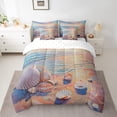 thumbnail image 2 of YST Watercolor Beach Bedding Set, Coastal Sea Shell Theme, 7-Piece, Full Size, 2 of 6