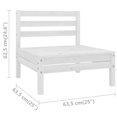 thumbnail image 4 of vidaXL Garden Middle Sofas 4 pcs White Solid Pinewood, 4 of 4