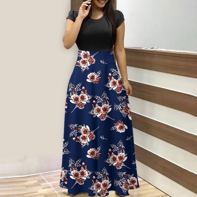 Robes pour Femmes 2024 Été Surdimensionnées Teinture sur Nœuds Colorées Longues à Imprimé Floral Robes de Plage Décontractées Maxi Robe d'Été Rabais de 50 % Liquidation!