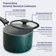 thumbnail image 3 of Tramontina 11 Piece Ceramic Nonstick Nesting Cookware Set - Stackable, Space Saving Set - Mediterranean, 3 of 9