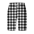thumbnail image 3 of Diufon Men's Casual Shorts Spring Summer Wide Leg Loose Plaid Printed Elastic Waisted Drawstring Sport Shorts, 3 of 4