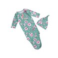 thumbnail image 4 of ITFABS Ensemble de 2 Sacs de Couchage pour Bébé, Poche de Sommeil à Imprimé Floral et Dessin Animé, Bonnet Rond, 4 of 7