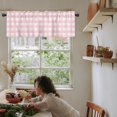 thumbnail image 2 of Christmas Valance Curtains for Kitchen Windows Rustic Pink White Buffalo Check Plaid Pattern Rod Pocket Window Treatment Toppers for Kitchen/Living Room/Bedroom/Bathroom, 54" X 18", Farmhouse, 2 of 5