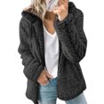 thumbnail image 1 of Innerwin Veste Unie pour Femmes Automne à Manches Longues avec Capuche Noir L, 1 of 5