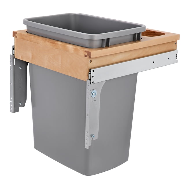 Rev-A-Shelf Top Mount Single Pullout Trash Can w/ Reduced Depth, 35 Qt, 4WCTM-1816DM-1