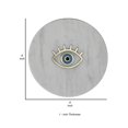 thumbnail image 5 of Benjara BM239875 Marble Tray with Round Shape & Eye Inlaid Accent, White, 5 of 5