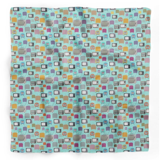 Bimba Green Television Mix Pure Silk Printed Head Bandanas Summer Neck Wrap Scarf 40 x 40 Inches