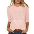 thumbnail image 2 of Daisyyozoid Nouveautés Hauts pour Femmes Joyeuses Pâques Col Rond Haut à Manches Longues Haut à Manches Longues Col Rond Chemise, 2 of 5
