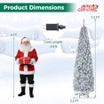 thumbnail image 3 of Gymax 7.5ft Pre-lit Pencil Snow Flocked Pencil Christmas Tree Holiday Decoration, 3 of 10
