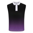 thumbnail image 3 of Plebaso Tank Tops for Men Casual Quarter Zip Collared Tee Shirts Sleeveless Gradient Color Fashion Shirts, 3 of 4
