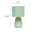 thumbnail image 4 of Simple Designs 11.02" Traditional Mini Modern Ceramic Texture Pastel Accent Bedside Table Desk Lamp with Matching Fabric Shade for Bedroom, Nightstand, Living Room, Entryway, 4 of 9