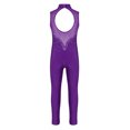 thumbnail image 2 of Jizyo Kids Girls Dance Unitard Sleeveless Full Body Jumpsuit Rhinestone Rompers One Piece Ballet Dance Leotard Purple 16, 2 of 6