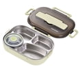 thumbnail image 1 of Luncheaze Lunch Boîte à Boîte à Lunch en Acier Inoxydable 4 Compartiments Boîte Bento Portable pour Jeune Ou Adulte Contenants de Rangement pour Aliments avec Couvercles Bol à Soupe Hermétique et Vaisselle Grande Capacité, 1 of 4