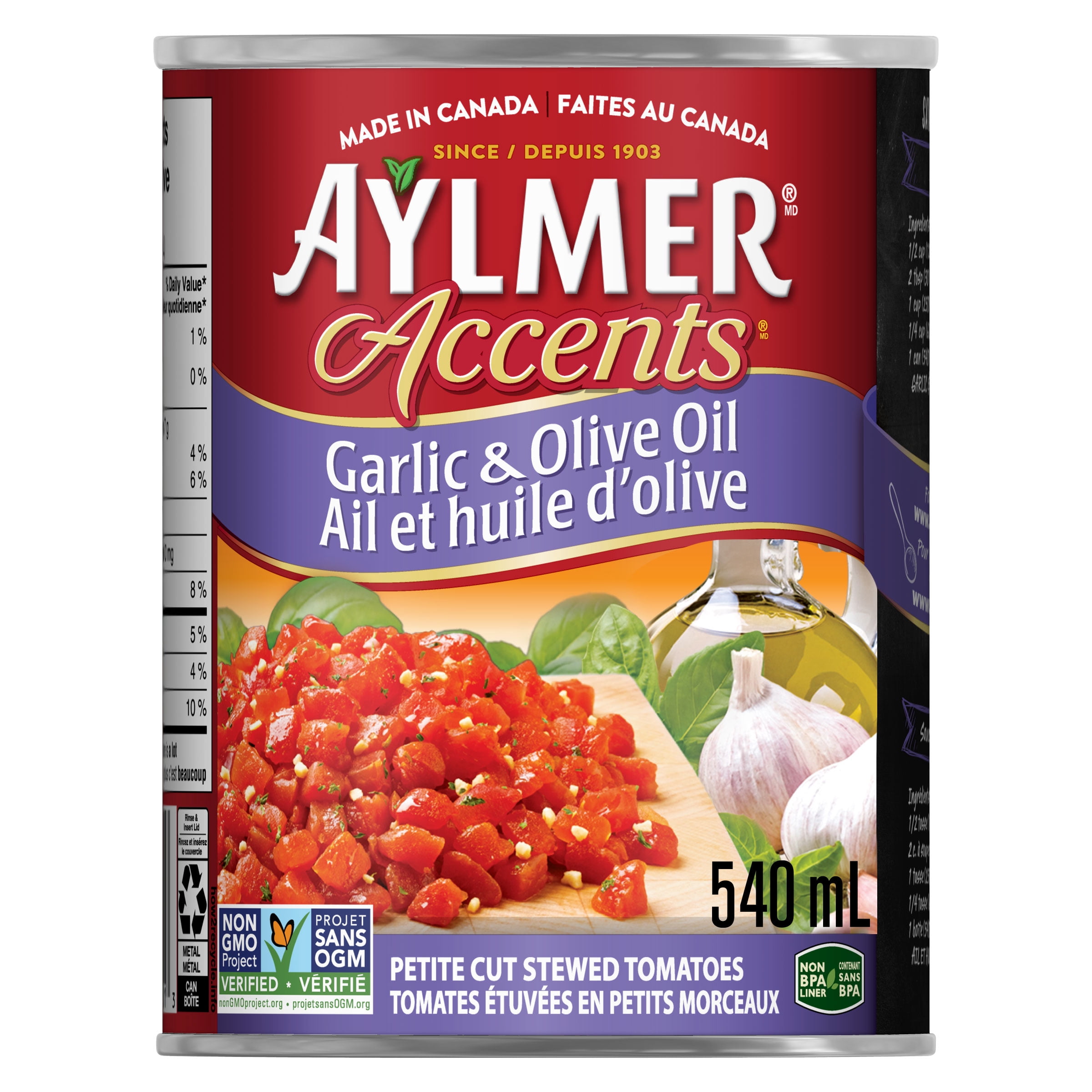 Aylmer Accents Tomates, Ail & Huile d'Olive