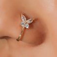 thumbnail image 1 of Nose Ring Butterfly Rhinestones Jewelry Simple Electroplating Nose Cuff Septum Nose Jewelry, 1 of 7