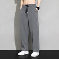 thumbnail image 2 of Kcodviy Men's Summer Casual Lace Elastic Pants for Men Trouser Up Pocket Solid Color Track Pants Short Pants, 2 of 6
