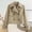 Khaki, variant on HUITKMM Cropped Jacket Women Short Casual Trench Jacket for Everyday Wear