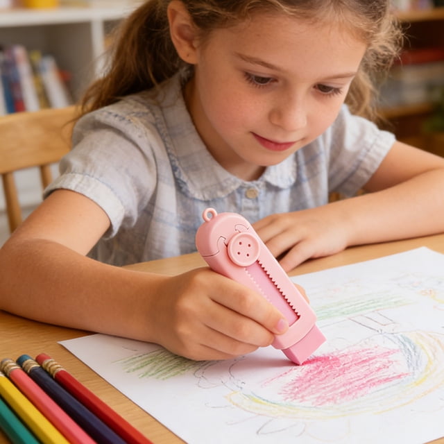 Sliding Eraser Telescopic Eraser Push Pull Eraser | Retractable Eraser Pen for Pencil Marks | Soft Cute Eraser with Plastic Cover for Students Children Office Home