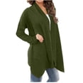 thumbnail image 4 of UPPADA Long Button Down Cardigans for Women Dressy Cardigan Open Front Sweater Open Back Sweatshirts with Pockets Army Green,M, 4 of 6