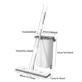 thumbnail image 3 of Mop And Bucket With Wringer Set Wet & Dry Use Flat Mop And Bucket System With 2 Washable Microfiber Pads Flat Mop With Stainless Steel Handle Mop Bucket Set For Hardwood Tile V Mop Spray Reusable, 3 of 4