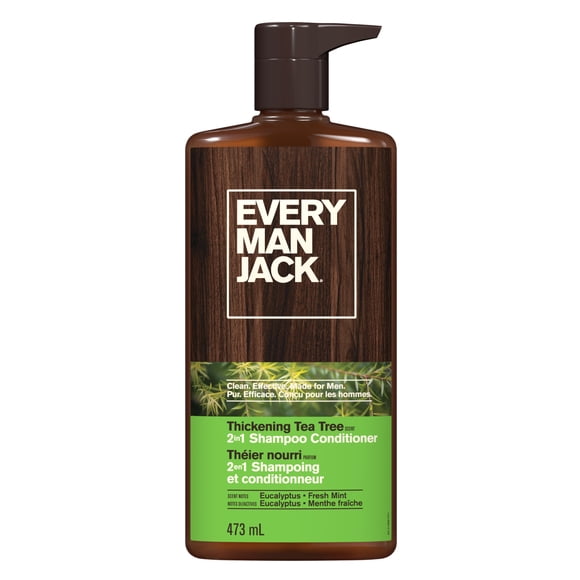 Every Man Jack Thickening Tea Tree 2-in-1 Shampoo and Conditioner for Men, Naturally Derived, 473ml