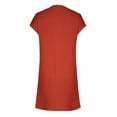 thumbnail image 4 of FcBaudy Robe à Manches Courtes Col en V Longueur Genou, Robes d'Été pour Femmes, Robes Décontractées pour Femmes Col Rond Manches Courtes avec Poches Fendue à Ourlet Croisé Robe pour Femmes, 4 of 5